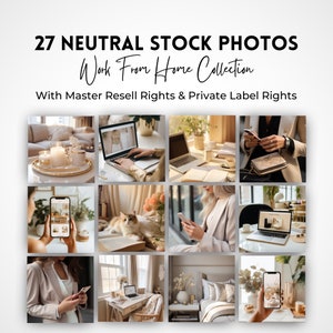 27 Faceless Stock Photos | Master Resell Rights | Lifestyle Image Bundle | Work from Home | Boho Photos (MRR) | Private Label Rights (PLR).
