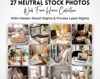 27 Faceless Stock Photos | Master Resell Rights | Lifestyle Image Bundle | Work from Home | Boho Photos (MRR) | Private Label Rights (PLR).