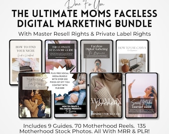 Faceless Marketing Bundle For Moms: MRR & PLR (Digital Download)
