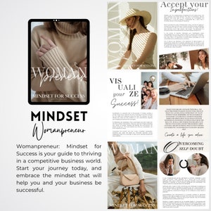 Womanpreneur: Mindset for Success Master Resell Rights Entrepreneur eBook Women in Business PLR Editable Canva Template. image 4