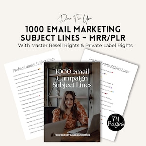 e-boek met 1000 e-mailonderwerpen: MRR PLR Canva Guide (digitale download)
