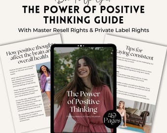 Positives Denken Arbeitsbuch, bearbeitbare Affirmationen, PLR MRR (Digitales Produkt)