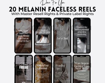 Reels senza volto di melanina / Modelli video di Instagram (MRR e PLR)
