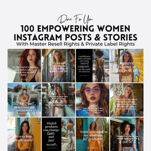 Instagram Posts for Women Entrepreneurs | Editable Canva Templates for Social Media | Aesthetic Faceless Marketing | MRR Digital Products.
