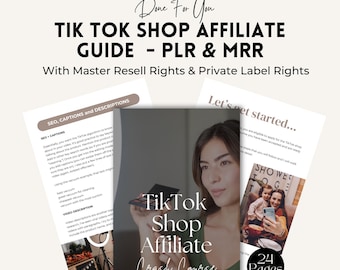 TikTok Shop Affiliate Guide: Canva eBook, PLR & MRR (Digital Download)