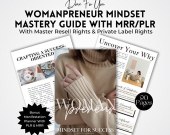 Mujer emprendedora: Mentalidad para el éxito / Máster en derechos de reventa / Libro electrónico para emprendedores / Mujeres empresarias / PLR / Plantilla Canva editable.