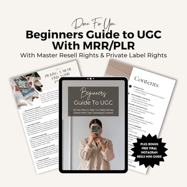 Anfängerleitfaden zu UGC mit Master Resell Rights (MRR) und Private Label Rights (PLR) | Für Sie erstellter Leitfaden für digitales Marketing zum Verkaufen.