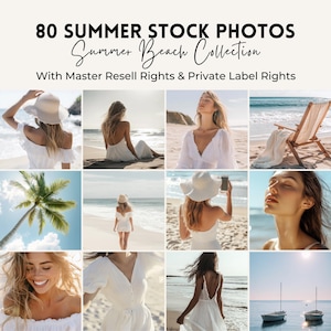 Summer Aesthetic Stock Photos | PLR MRR | 80 Beach Travel Aesthetic Stock Photos | Summer Beach Vibes  Stock Images | Instagram Reel Covers,
