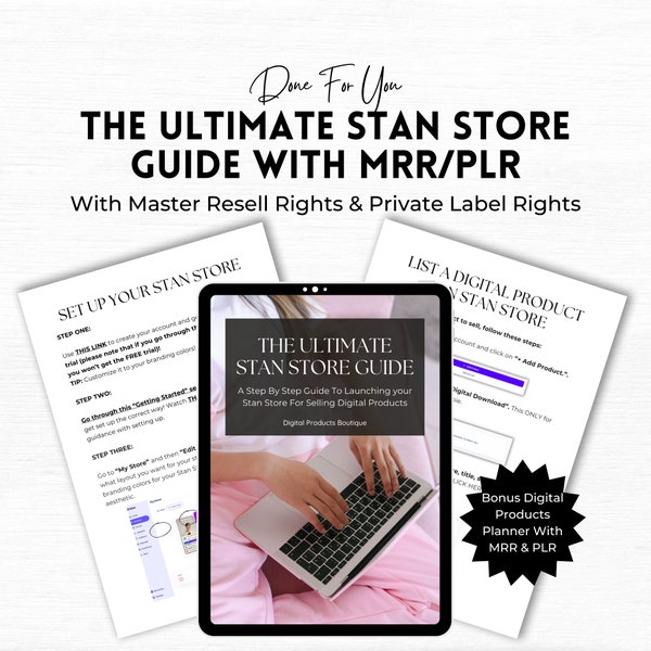 Stan Store Quick Start Guide | Master Resell Rights | Step by Step Guide | Canva Template | PLR | Done for You Guide | Lead Magnet.