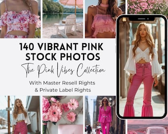 Pink Aesthetic Stock Photos | PLR MRR, Instagram Content (Digital Download)