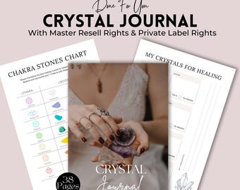 Crystal Journal & Manifestation Planner: MRR PLR Canva Template