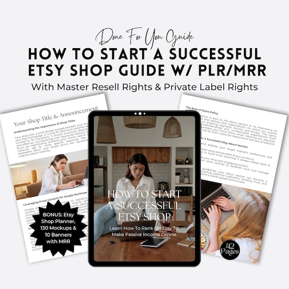 Etsy Seller Guide: Launch, Learn & Resell (Canva Template, MRR+PLR)