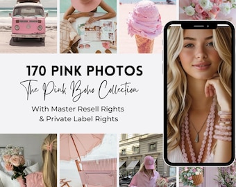 Pink Boho Stock Photos Bundle: Social Media Branding (PLR MRR)