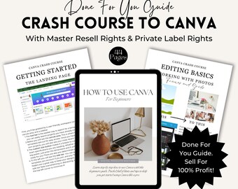 How To Use Canva | PLR Digital Products | PLR Ebook | Done For You | Canva Crash Course | Master Resell Rights Guide.