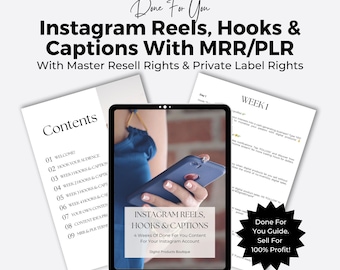Bezosobowe napisy marketingowe: rolki na Instagramie, haczyki (MRR i PLR) do pobrania w wersji cyfrowej