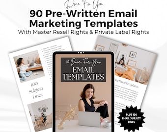 90 Pre-Written Email Marketing Templates: MRR & PLR (Digital Download)