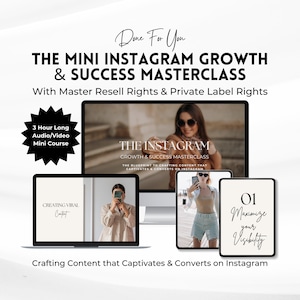 May include: A digital marketing course titled "The Instagram Growth & Success Masterclass" with a 3-hour long audio/video mini course. The course teaches how to create content that captivates and converts on Instagram.