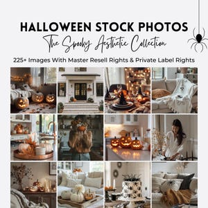 Halloween Stock Photos MRR | Marketing Stock Photos Bundle | Fall Photos | Faceless Marketing | Ig Templates | 225+ Halloween Stock Photos.