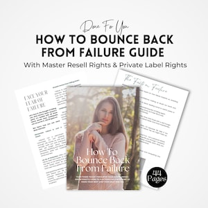 Master Resell Rights Health | Bounce Back From Failure Guide | Holistic Life Coach | MRR PLR Master Resell Rights | Canva | Wellness Coach.