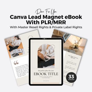 MRR Blei Magnet Template | Canva eBook Vorlage | Digital Marketing Ratgeber & Arbeitsbuch | PLR Digital Produkte | Bearbeitbare Canva Vorlage.