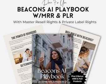 Beacons AI Playbook: Guia de Monetização com MRR e PLR (e-book editável de 71 páginas)