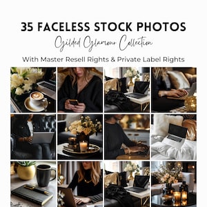 35 Faceless Stock Photos | Master Resell Rights MRR | Lifestyle Image Bundle | Work from Home | Luxury Photos  | Private Label Rights PLR.