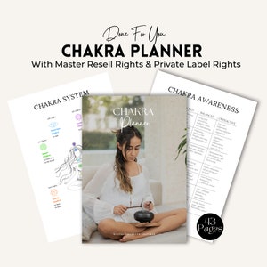 Chakra Journal & Planner: Editable Canva Template (PLR/MRR)