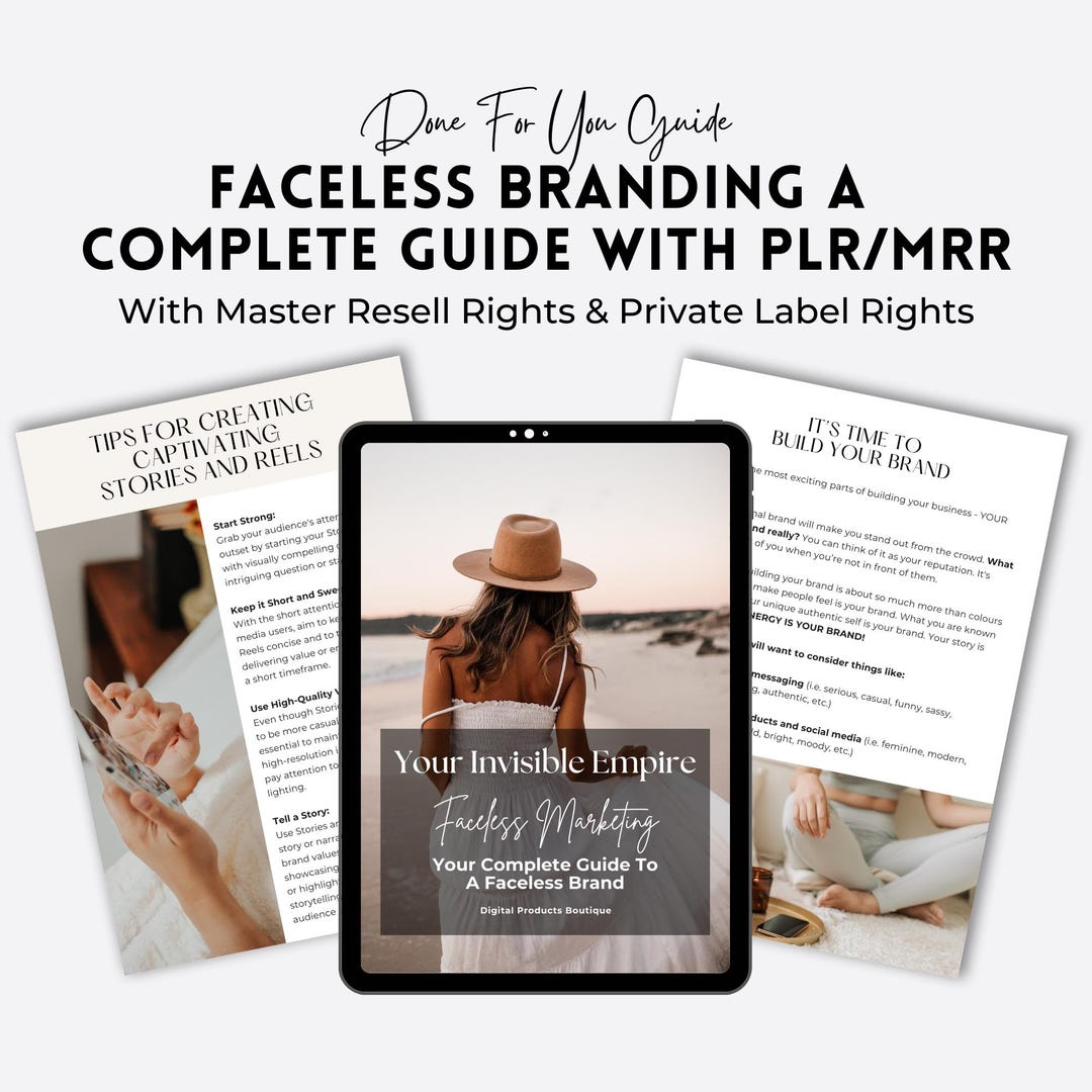 Faceless Marketing Branding Guide: MRR + PLR (77-page Canva Template ...