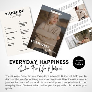 Everyday Happiness Guide Master Resell Rights Happiness Workbook Self Love Workbook Happiness eBook PLR Done For You Guide. image 2
