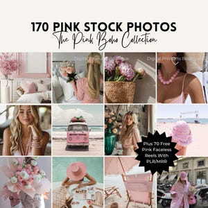 Roze esthetiek Stockafbeeldingen | Anonieme digitale marketingfoto&#39;s | Roze Instagram-inhoud | MRR Stock Photo Bundel | Instagram haspelcover
