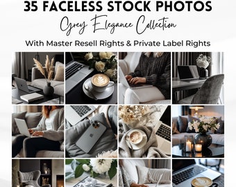 35 Faceless Stock Photos | Master Resell Rights (MRR) | Lifestyle Image Bundle | Work from Home | Private Label Rights (PLR).