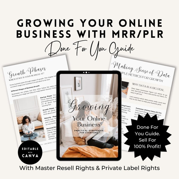 How To Grow Your Online Business Ebook l Master Resell Rights Guide l Done For You | Digital Marketing | PLR Digital Product.