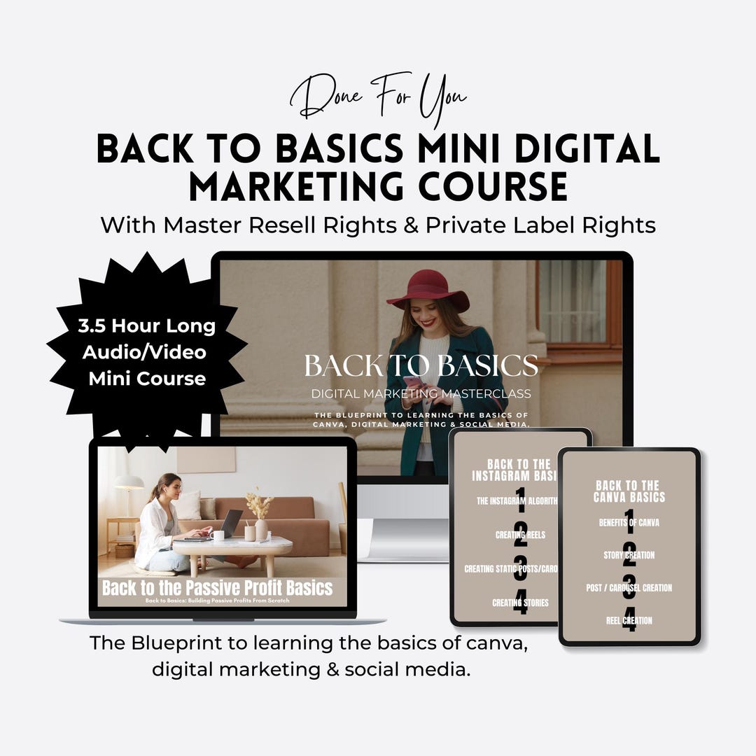 Back to Basics Digital Marketing Course: Canva, PLR & MRR (digital ...