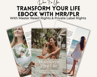 Libro electrónico Transforma tu vida: Crecimiento personal, MRR PLR (Plantilla de Canva)