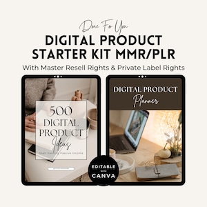 Digital Product Starter Kit with Master Resell Rights (MRR) and Private Label Rights (PLR) | DFY Digital Marketing Product | Canva Template.