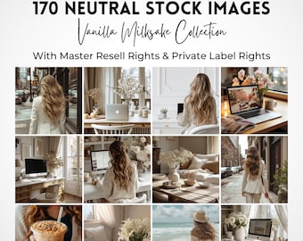 170 Faceless Marketing Stock Photo Bundle | Master Resell Rights | Work from Home | Neutral Aesthetic Styled Lifestyle Images | Done For You