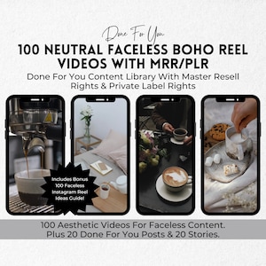 Private Label Rights Aesthetic Videos | Master Resell Rights | Plr Mrr Canva  | Aesthetic Reels | Faceless Instagram | Faceless Marketing.