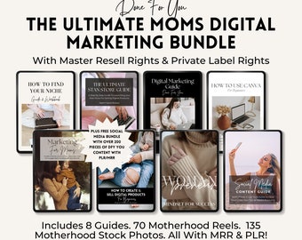 Digital Marketing Bundle For Moms with Master Resell Rights (MRR) & Private Label Rights (PLR) | Master Resell Rights Workbooks For Moms.