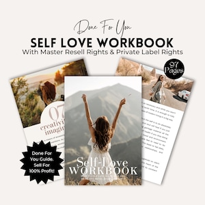 Self Love Journal with Master Resell Rights | Editable PLR Canva Template | Lead Magnet Coach | Spiritual Business  Workbook.