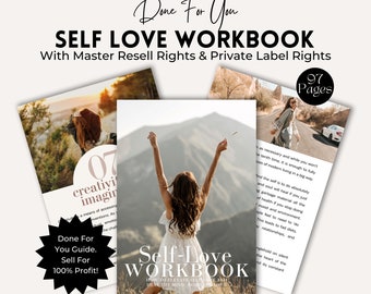 Self Love Journal with Master Resell Rights | Editable PLR Canva Template | Lead Magnet Coach | Spiritual Business  Workbook.