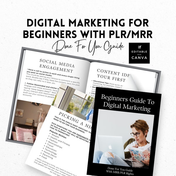 Digital Marketing Guide | PLR Digital Products | Master Resell Rights Ebook | MRR Guide | Digital Product Playbook | Canva Template.
