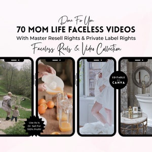 Faceless Motherhood Reel-Videos mit Master Resell Rights (MRR) und Private Label Rights (PLR) | Gesichtslose Social-Media-Aktie | Für Sie erledigt.