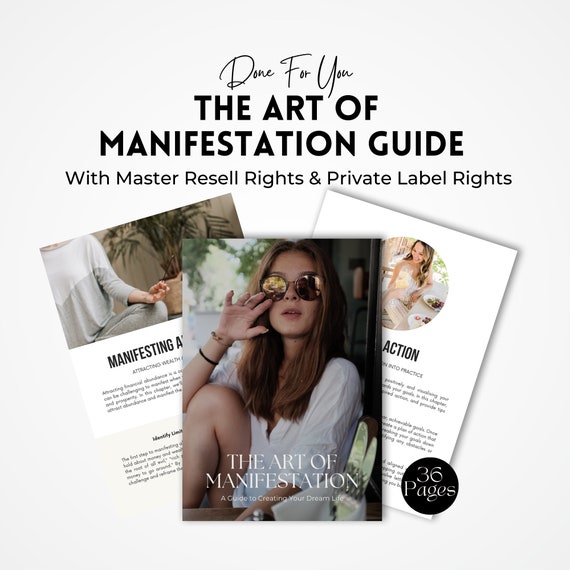 Manifestation Guide: Self Improvement eBook with MRR & PLR (Canva Template)