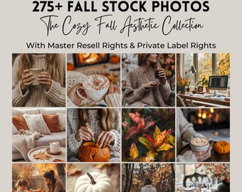 Cozy Fall Stock Photos | 275+ Autumn Images, MRR PLR (Canva Editable Digital Download)