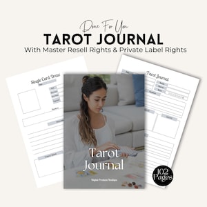 Tarot Journal Printable | Master Resell Rights | Digital Planner for Tarot Study | Perfect for Spiritual Business | MRR PLR Witch Journal.