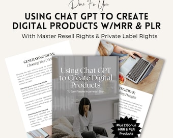 Guía de productos digitales de ChatGPT: Libro electrónico de Canva con MRR y PLR