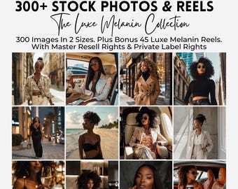 Foto stock di Luxe Melanin: oltre 300 immagini e rulli MRR/PLR (download digitale)
