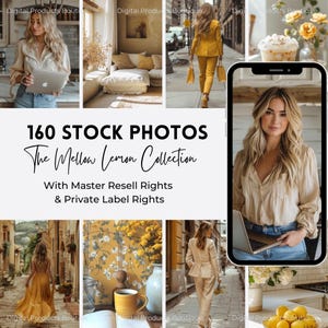 Yellow Aesthetic Stock Images | Faceless Digital Marketing Stock Photos for Instagram | Faceless Branding, and Aesthetic Content | PLR MRR.