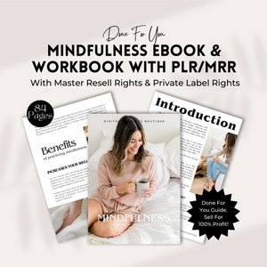 Mindfulness Workbook PLR | Master Resell Rights | Editable Canva Template | Lead Magnet Coach | Limiting Beliefs | Health | Wellness Coach.