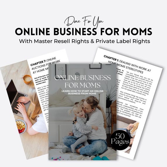 Online business guide for moms. Side hustle ideas for stay at home moms with plr and mrr.